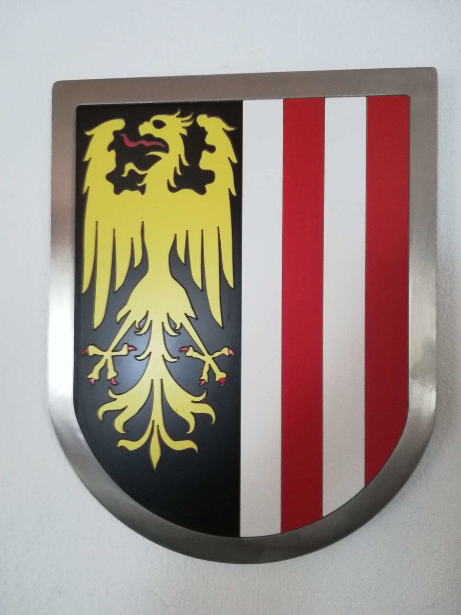 Wappen aus Metall von Edelstahl - Kunst - Design Lautner
